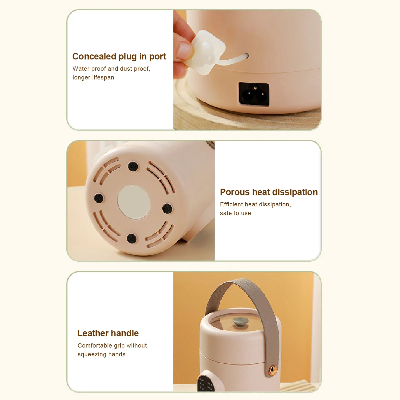 Mini Electric Cooker with Visual Lid Portable Stewing Cooking Pot for Rice Eggs Noodles Porridge view 6