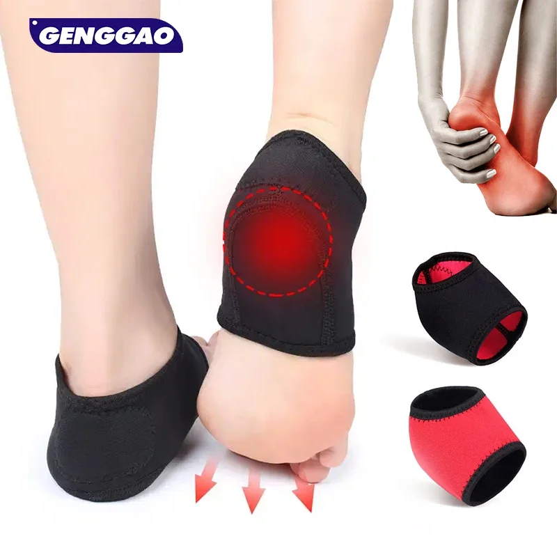 1 Pair Nylon Shock Absorption Heel Sleeves - The Best for Protecting your Sore Feet from the Aches & Pains of Plantar Fasciitis