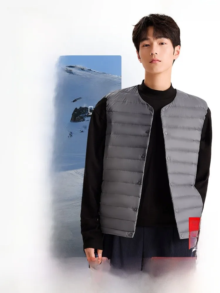 

Легкий утепленный жилет с круглым вырезом для активного отдыха, универсальный, теплый, для снежной погоды, модный, городской стиль, чистый дизайн, для электронной коммерции