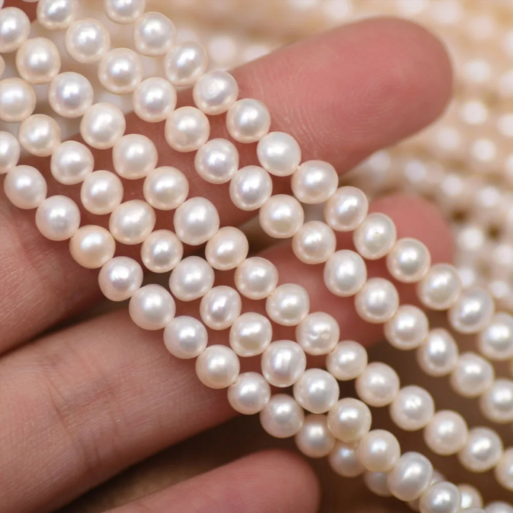 

5-6mm Semi Finished AAA High Quality Fashion Women Jewelry Near Round Bead Natural Freshwater Pearls Bead DIY Necklace Bracelet