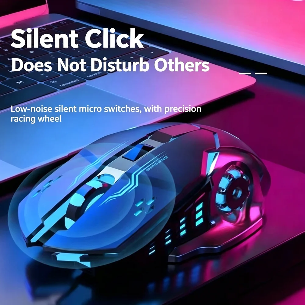 Wholesale Wireless Gaming Mouse with Unique Wind-Fire Wheel Side Lighting Rechargeable Silent Computer Mouse