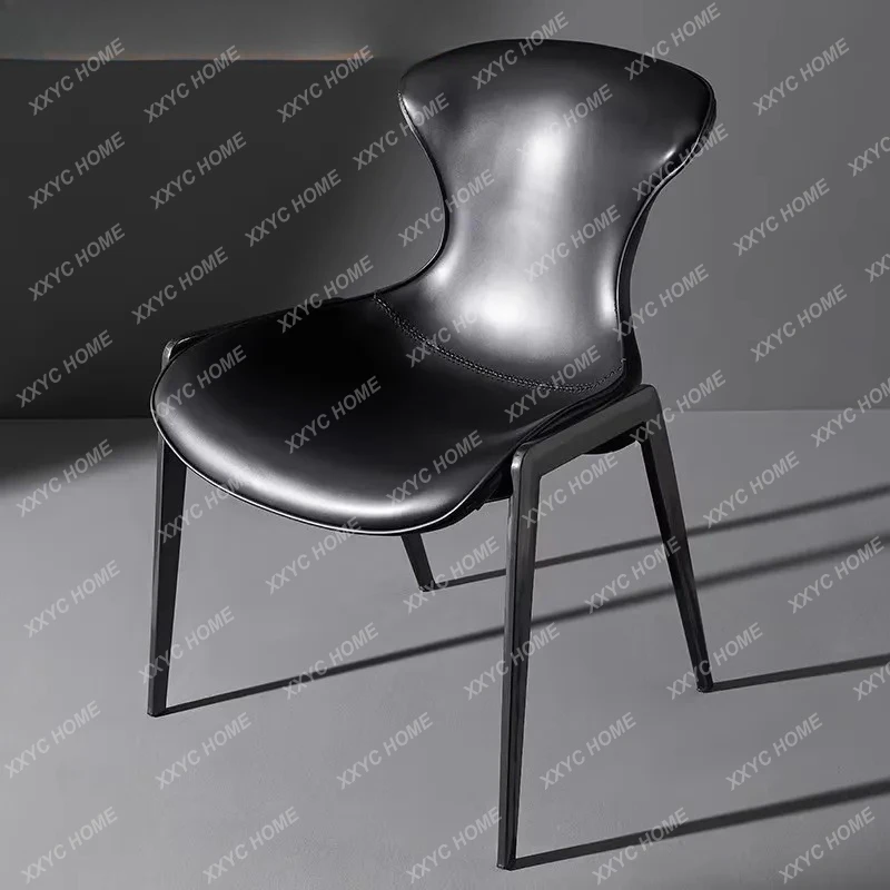 Lluxury big black cow high-end leather chair hotel clubhouse negotiation chair
