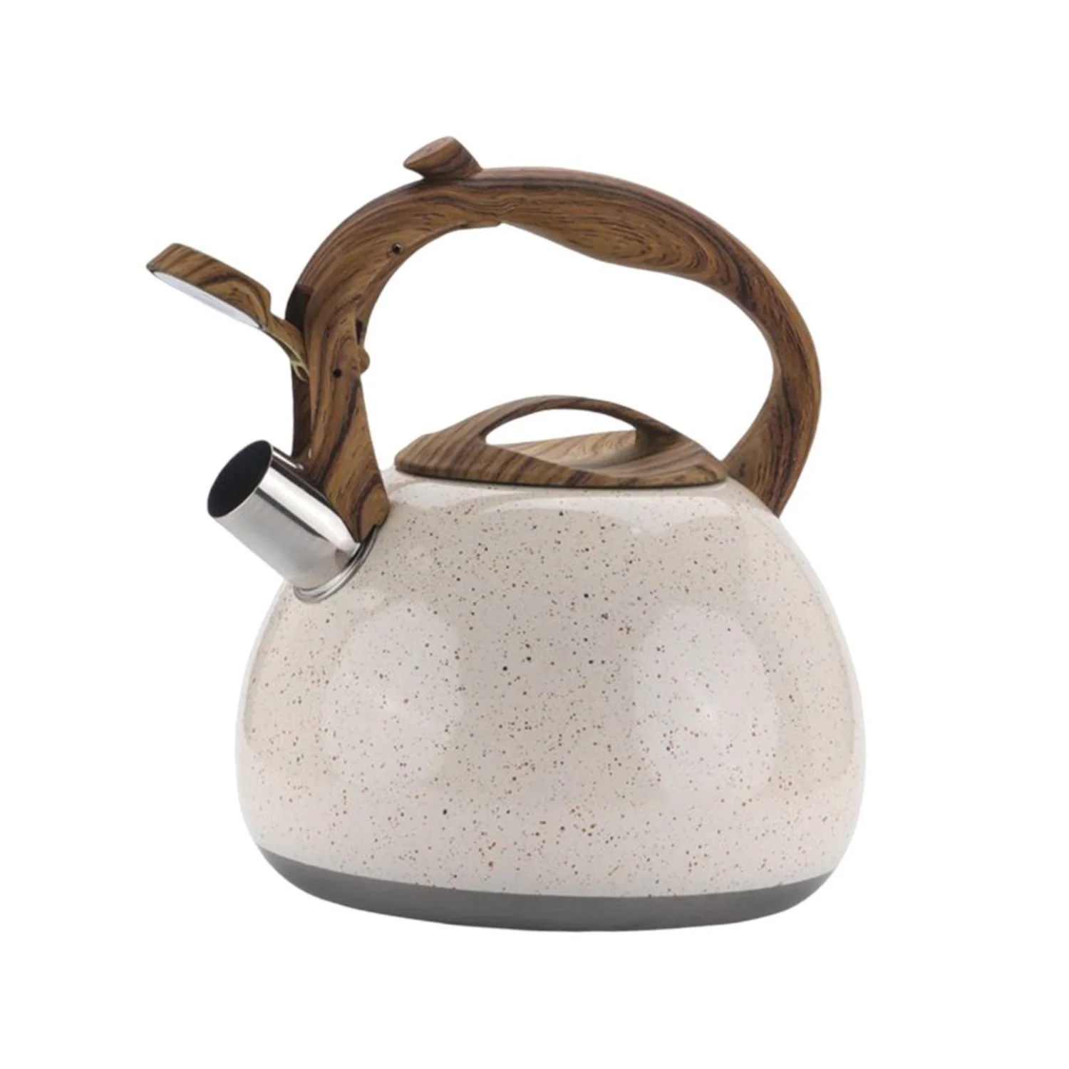 3L Stylish Whistle Tea Kettle with Wood Handle - Perfect for Stovetop, Camping and Boiling Water