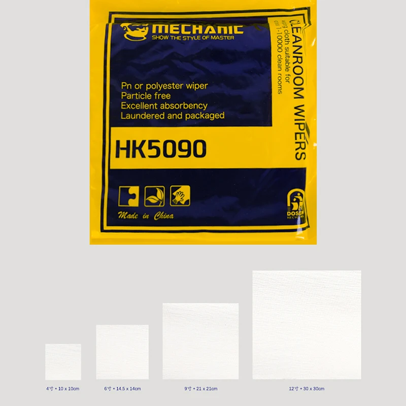 Mechanic Soft Cleanroom Wiper High Microfiber Anti-static Non Dust Cloth for Phone Pad Tablet Camera PC Screen Cleaning HK5090