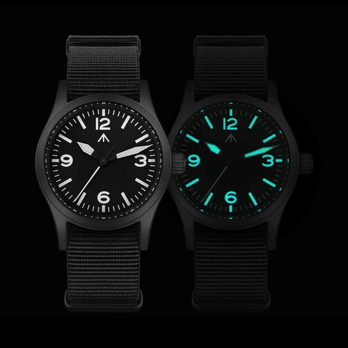 Imagen 2 del producto Militado nuevo reloj de pulsera de cuarzo negro ML05 PVD movimiento VH31 espejo de zafiro BGW9 316L caja impermeable 38Mm reloj Vintage