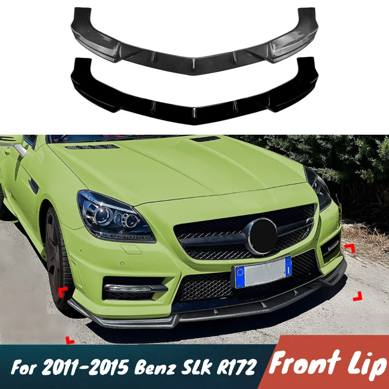 Für Benz SLK R172 AMG Line 2011-2015 Auto Frontstoßstange Lippe Spoiler Schwarz Carbon Karosserie-Kit Schutz Außenzubehör