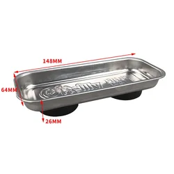 150*65mm Square Magnetic Tray Sucker Stainless Steel Strong Permanent Magnet Bowl for Tool Screw Accessories