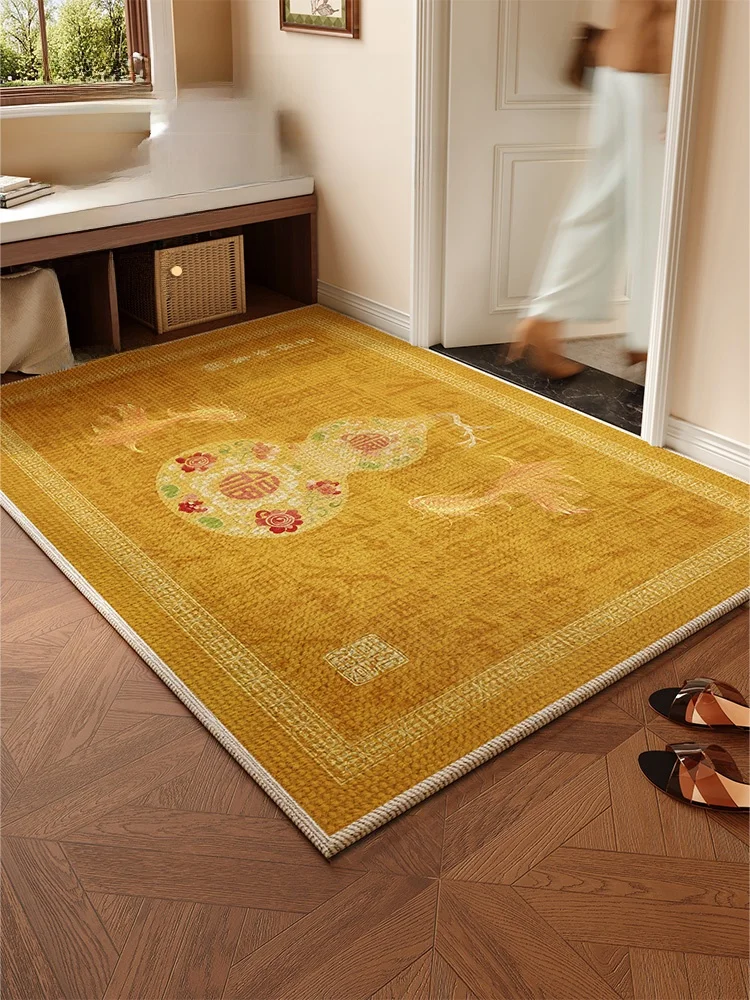 

New Chinese Sle Golden Brown Entrance Door Mat Luxury Sensation Home Entrance Mat Door Mat Cusizable Living Room Carpet
