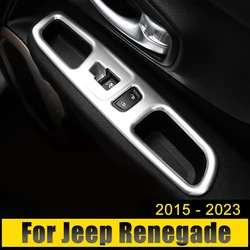 For Jeep Renegade 2015 2016 2017 2018 2019 2020 2021 2022 2023 ABS Car Window Glass Lift Switch Button Panel Trim Cover Stickers