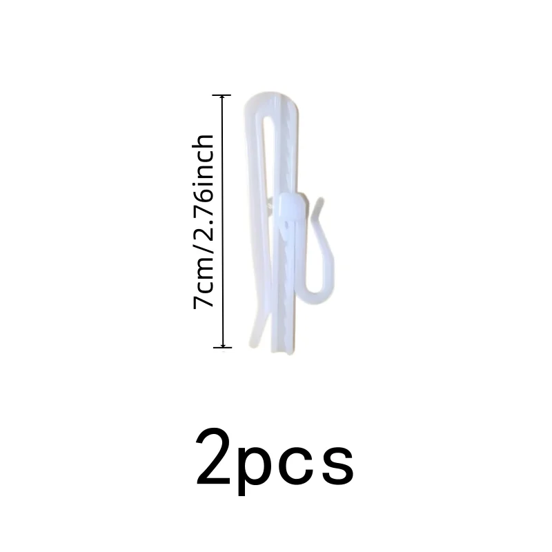 Adjustable Height Design 7cm Adjustable Curtain Hooks 2 pcs, perfect for Living Room Curtains, No Drilling Required