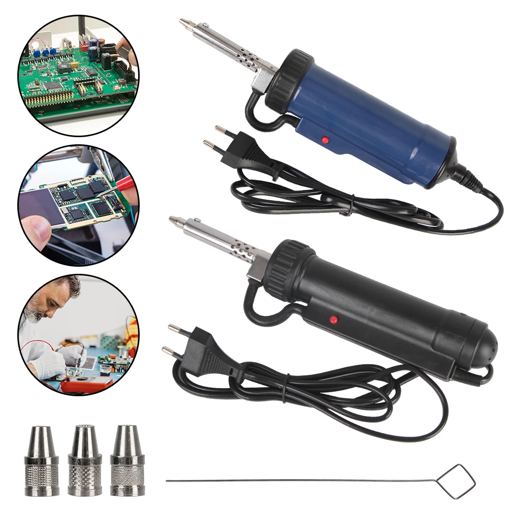 

ADT03 Tin Sucker Electric Solder Remove Pump New Desoldering Machine Vacuum Soldering with 3 Suction Nozzle Automatic Portable