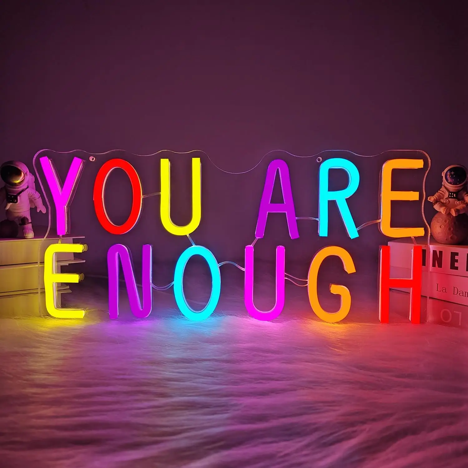 

You Are Enough Neon Sign USB Powered LED Neon Lights for Wall Decor Children Bedroom Livingroom Bar Office Dorm Decoration Gift