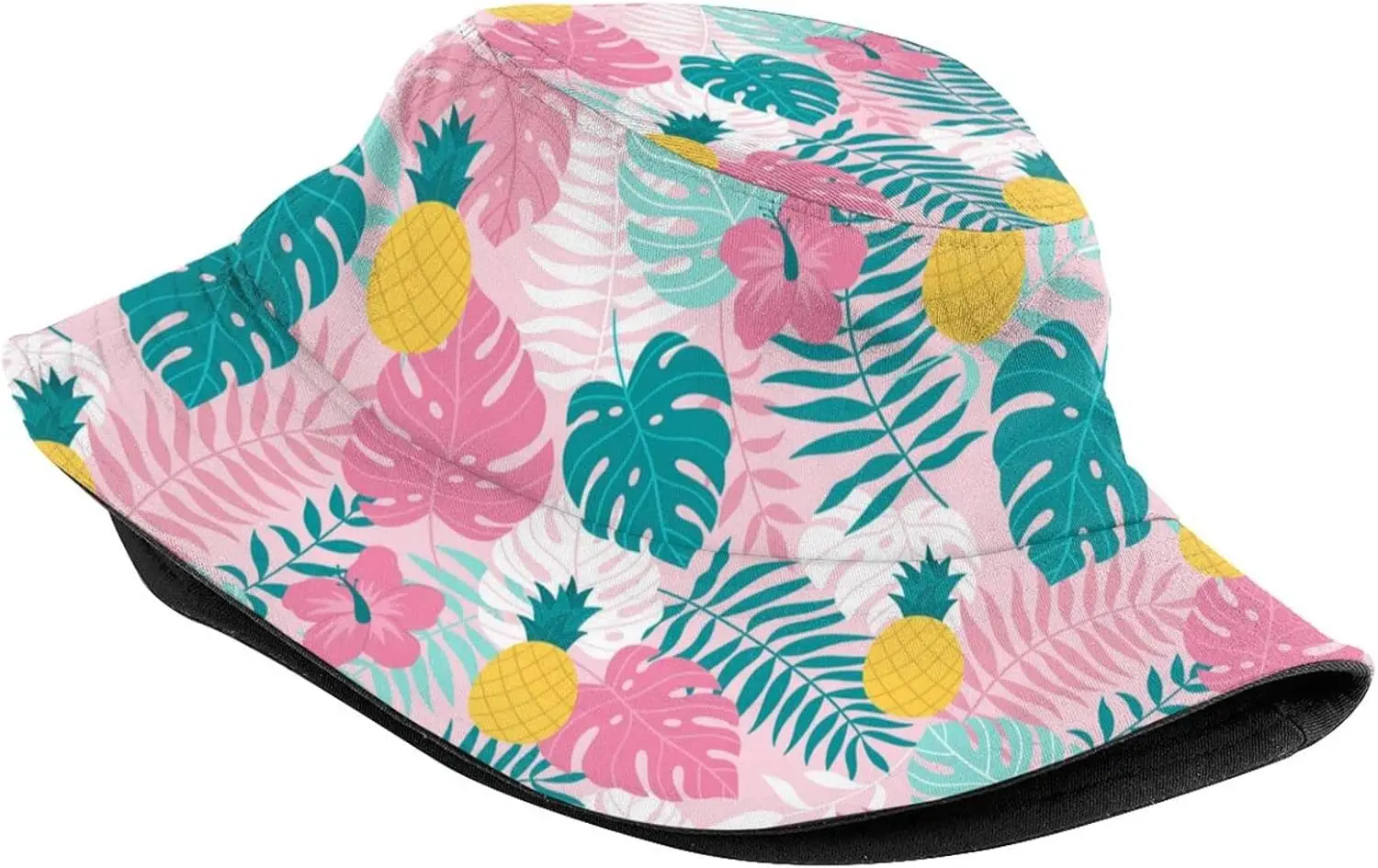 Pineapple Bucket Hats Fashion Sun Cap Packable Outdoor Fruit Pattern Fisherman Hat for Women and Men