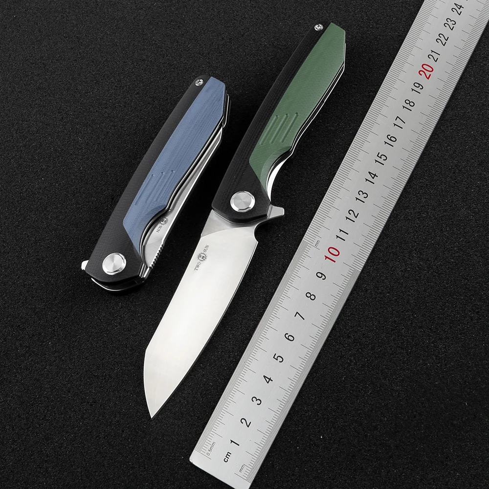 

TWO SUN TS501 Folding Knife D2 Blade Flipper Tactical G10 Handle Camping Pocket Knives Outdoor Survival EDC Tools