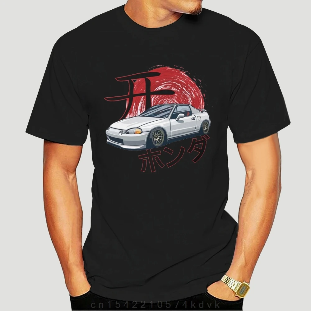 2021 New Men Fashion Men Clothing Car Pattern Hon Crx Civic Del Sol Type Tops Tees T Shirts O-Neck Four Seasons