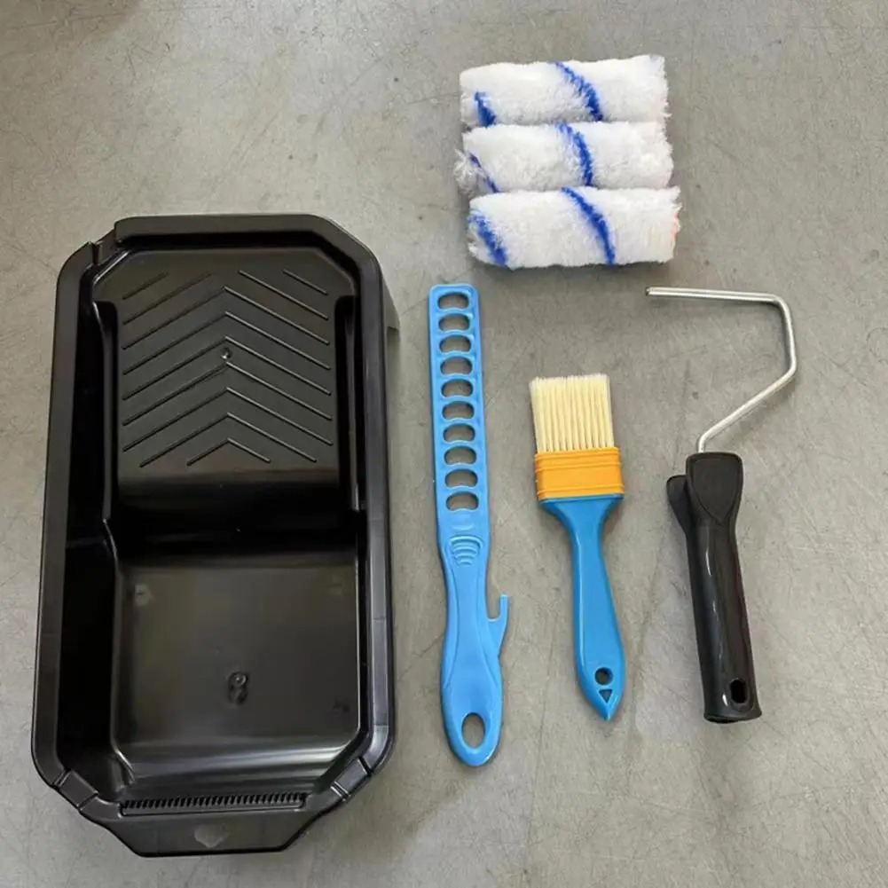 Microfiber Paint Rollers With Paint Tray Long Handle Design Multipurpose Easy To Use Small Roller Paint Brush Set view 6