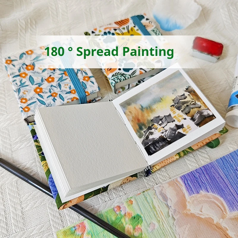 POTENTATE مربع صغير ألوان مائية كتاب كراسة الرسم 100% القطن 300 جرام 20 ورقة السفر المائية اللوحة ورقة الوسادة الفن اللوحة