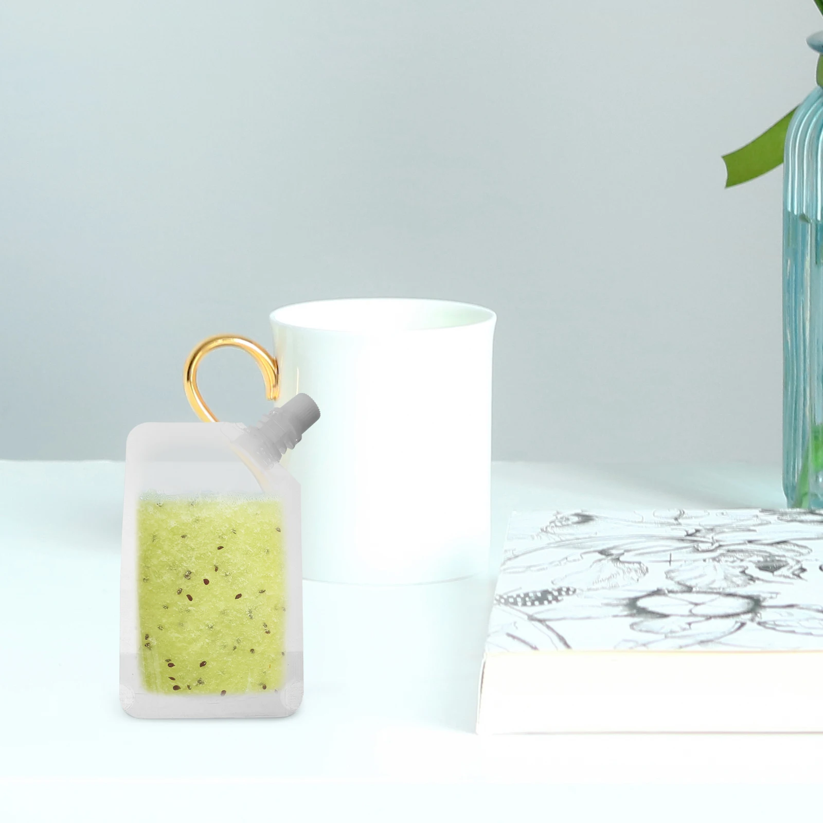 

1 set Disposable Liquid Beverage Bags With Spout Clear Plastic Drink Pouches Stand Up Juice Containers Food Grade For