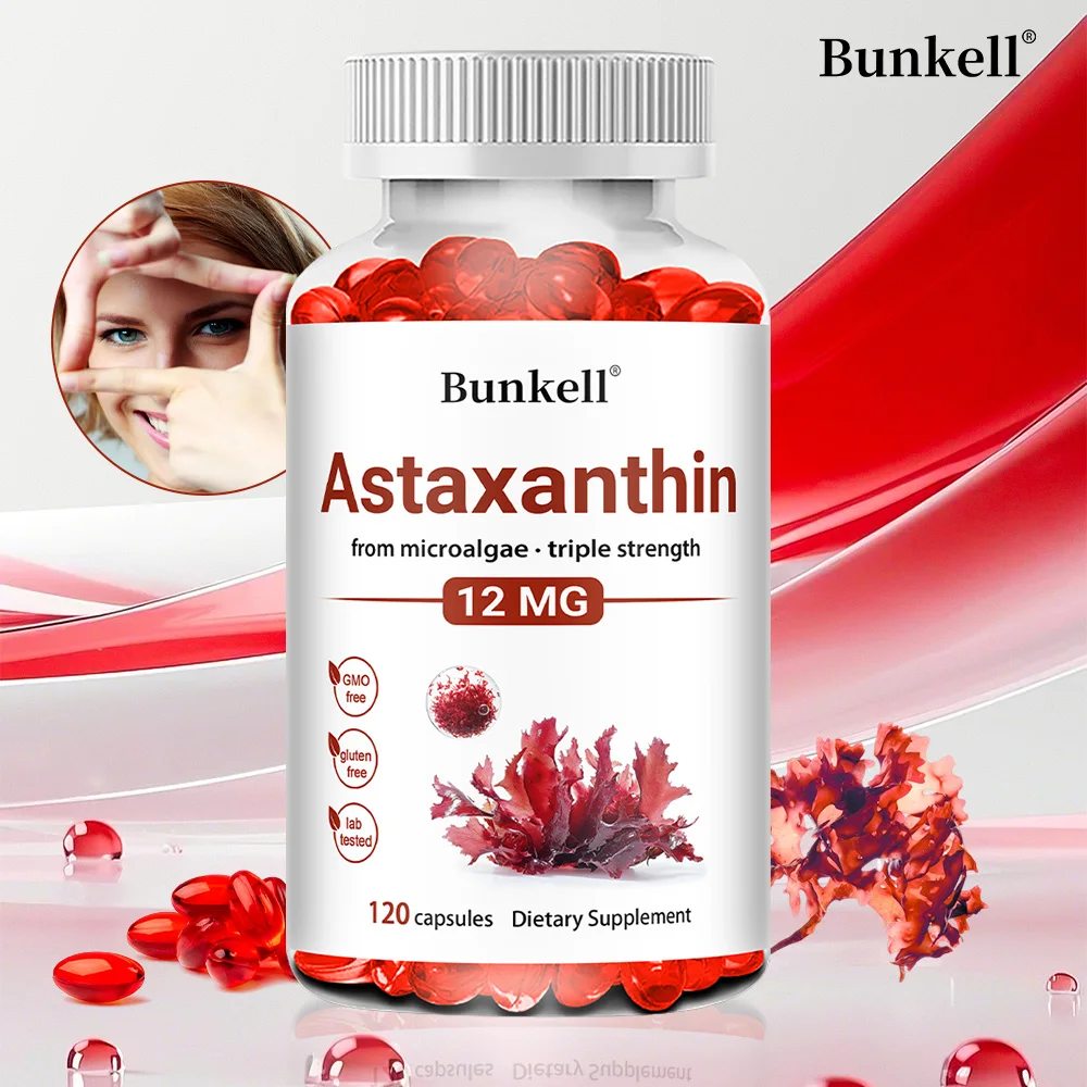Astaxanthin Capsules 12mg Promotes Cardiovascular Health and Accelerates Metabolism Support Eye, Joint & Skin Health
