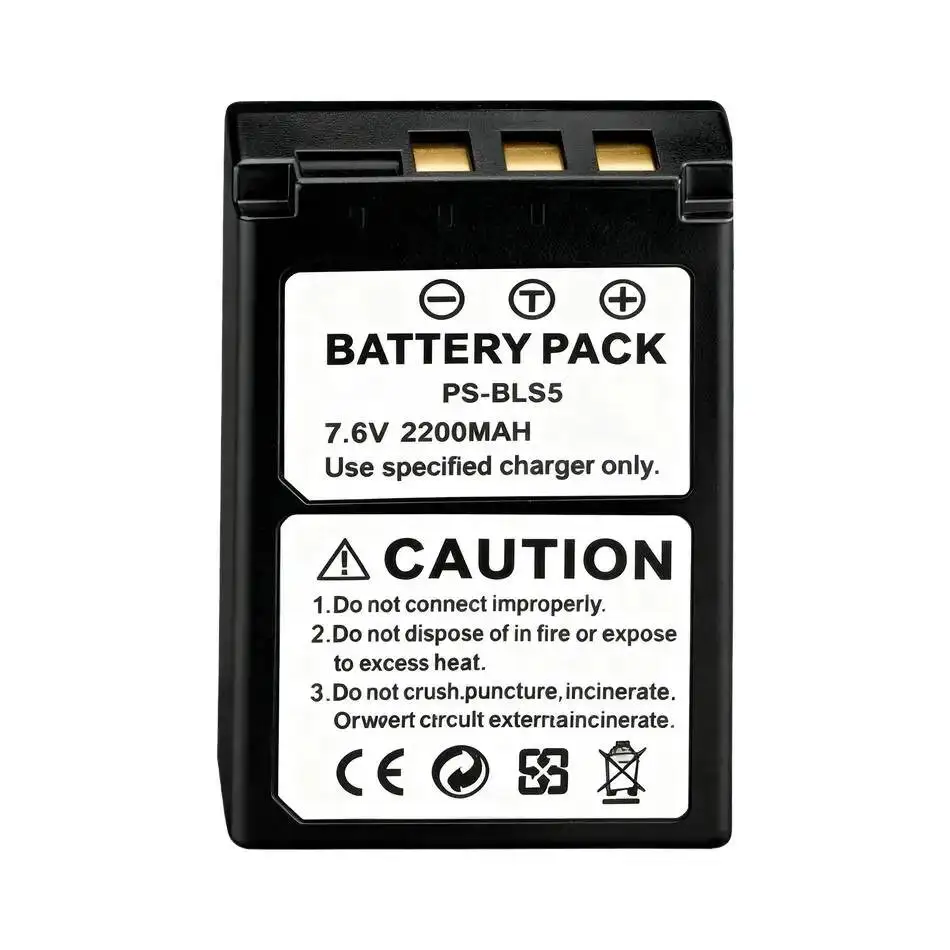 Digital Camera Battery Bls-5 2000mAh For Olympus E-M10 Markiii S OM-D Markiv Markii E-M5 Markiii Pen E-P7 E-PL2 E-M10