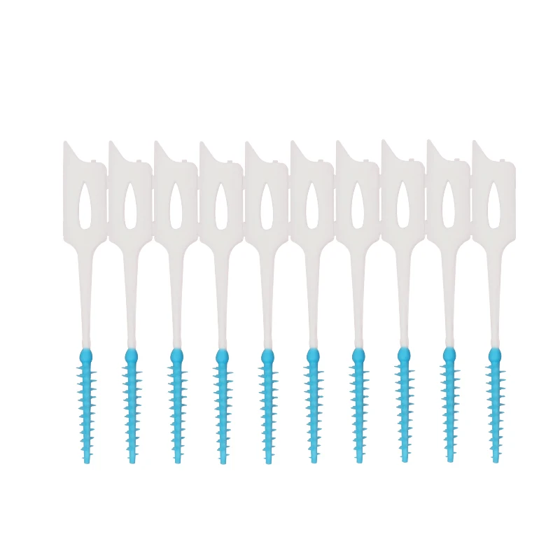 200Pcs Dental Silicone Interdental Brushes Disposable Dental Floss Picks Toothpicks Oral Cleaning Tool