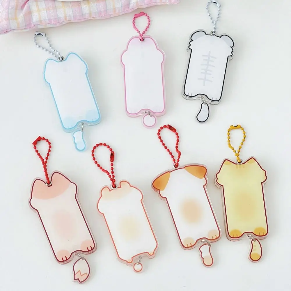 Acrylic Keychain Kawaii Photocard Holder Idol Photo Protector Case Creative Animal Theme Mini Picture Frame Envelopes