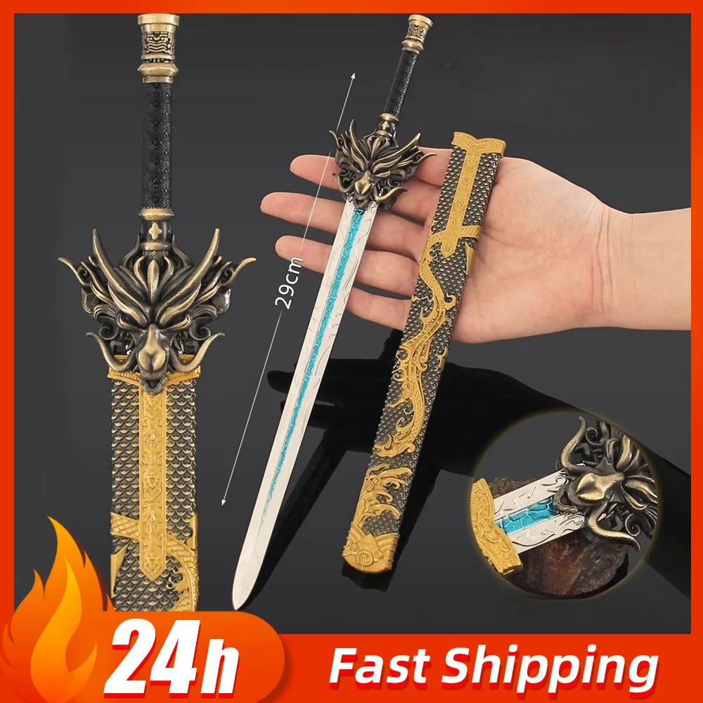 

29cmThe Legend of Qin Chinese Anime Peripheral Sleeping Dragon Sword Kanata Full Metal Craft Weapon Model Gift Collectible Toy