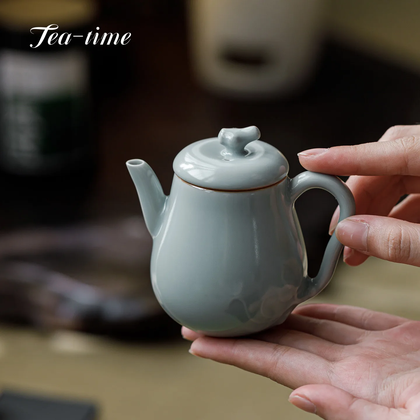 

Небесно-голубой Ru-печь Чайник для заваривания чая Керамический чайник для заварки чая Пуэр Чайник с фильтром Японские горшки ручной работы Фарфорный горшок