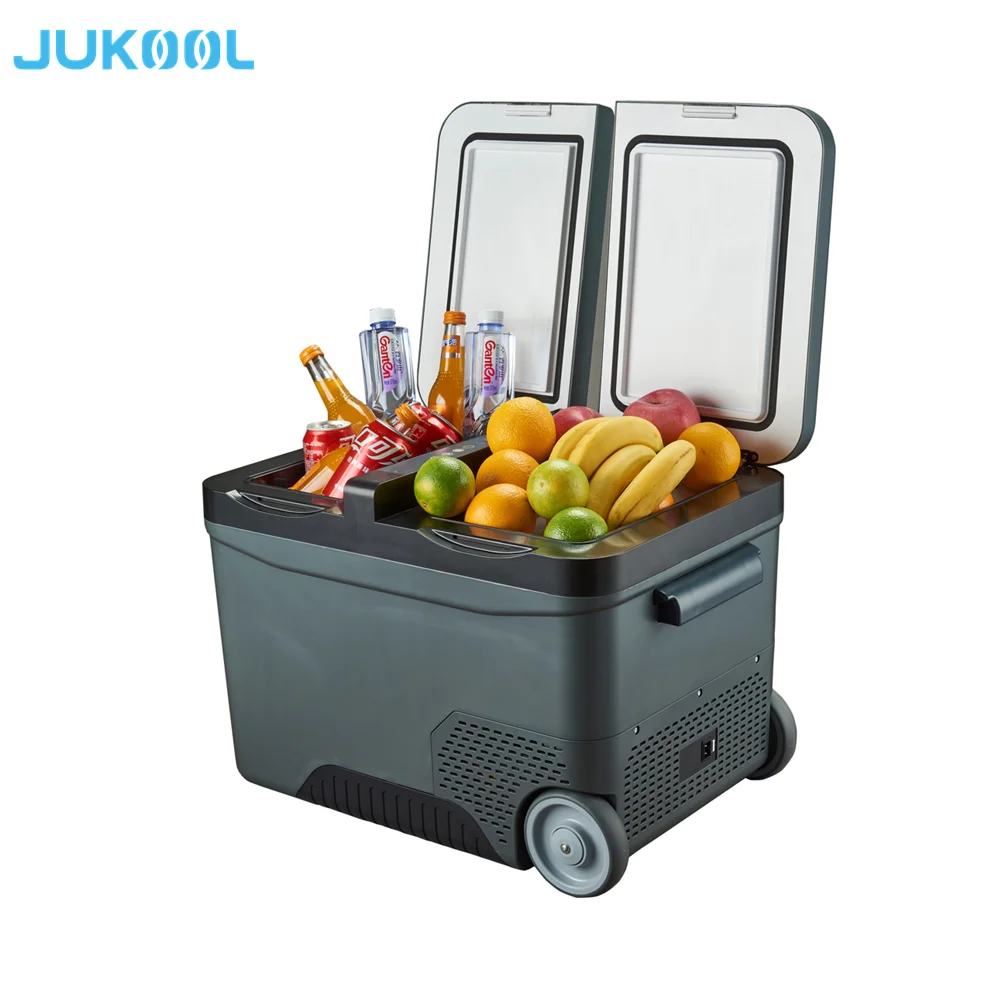 Dual Room Separate Control DC Power Trolley Type Car Fridge Camping Refrigerator