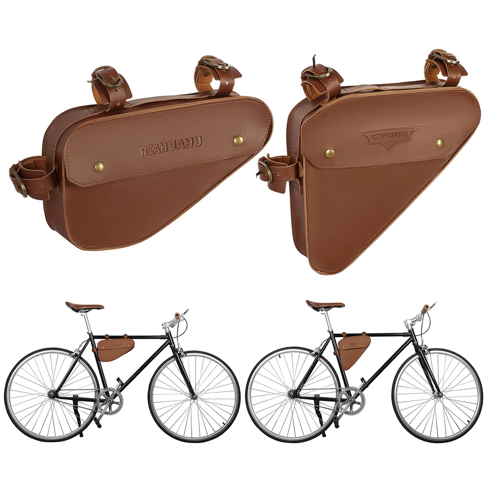 

Bicycle Front Frame Bag PVC Bike Repair Tool Pouch Large Capacity Cycling Front Tube Bag for Mountain Road Bike