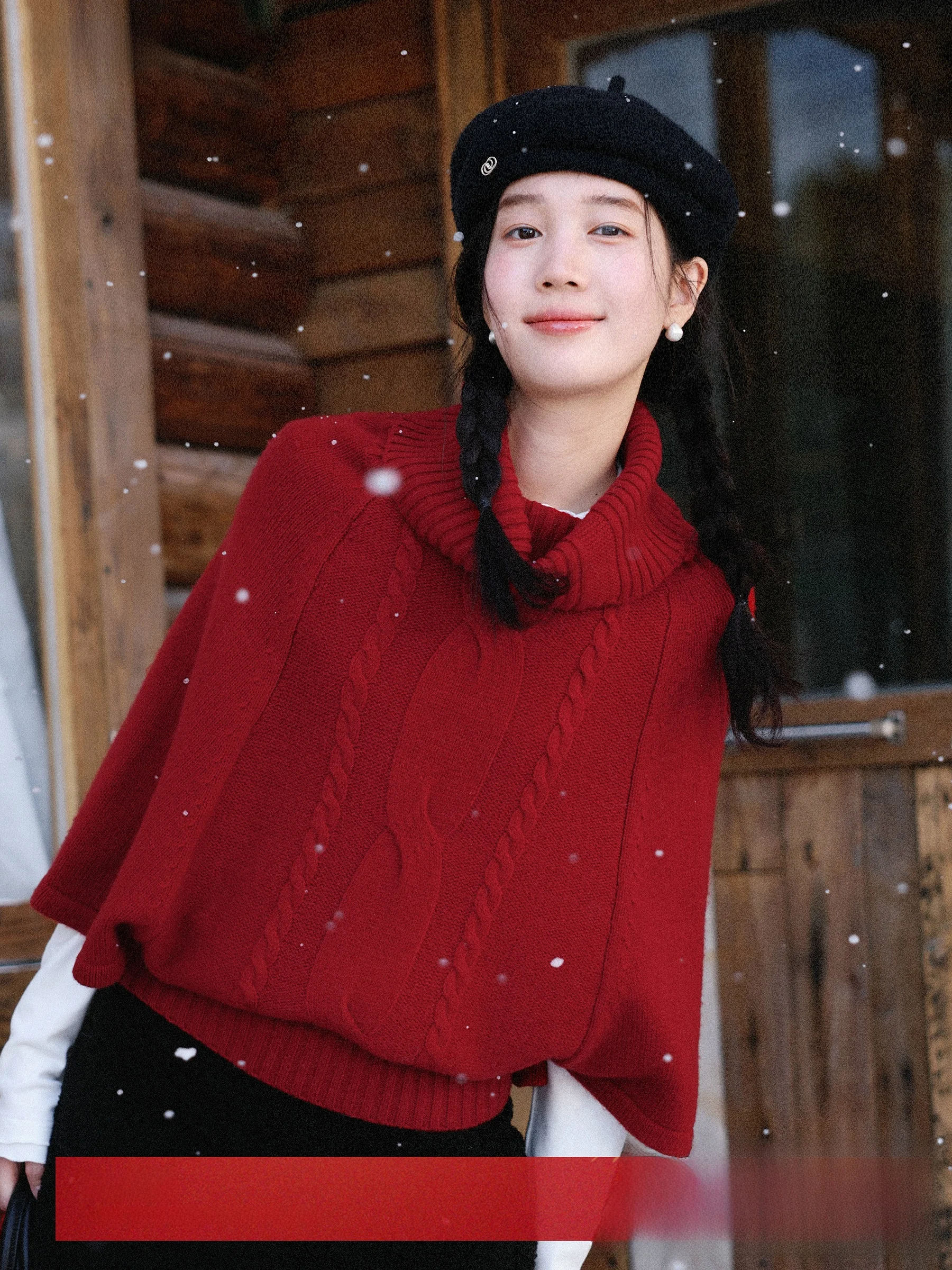 

MUNNS 00 Wool Soft Cozy High Collar Batwing Sve Knitted Sweater Cable Knit Wrap Sle Warm All over Knitwear for Women