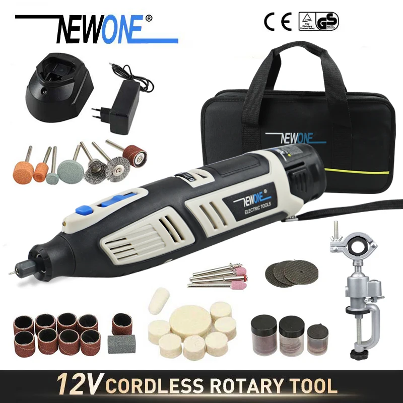 Newone 12V Lithium-Ion Cordless Rotary Tool Kit Electric Mini Drill with Six Speed Adjustment portable  Rotary Tool