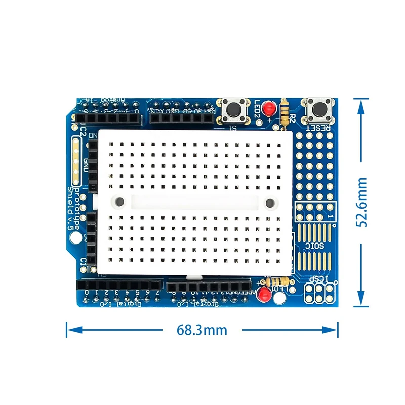 1-100Pcs ProtoShield Prototype Extension Board with Mini Bread Board Plugin for Punching Suitable for UNO-R3