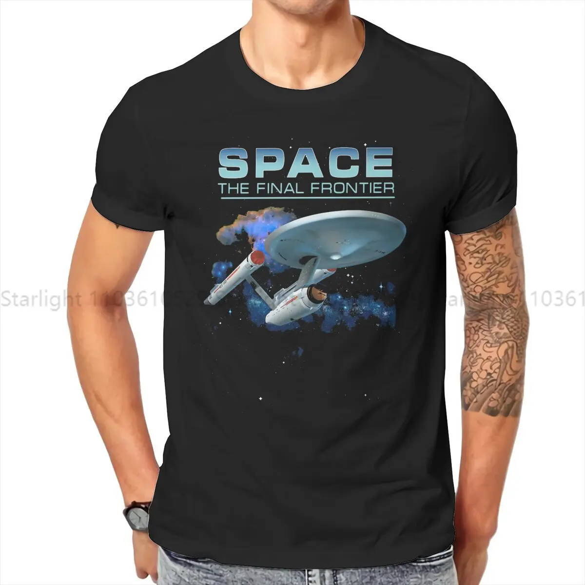 

Starr Trrekk Newest TShirt for Men The Final Frontier Round Collar T Shirt Distinctive Gift Tops