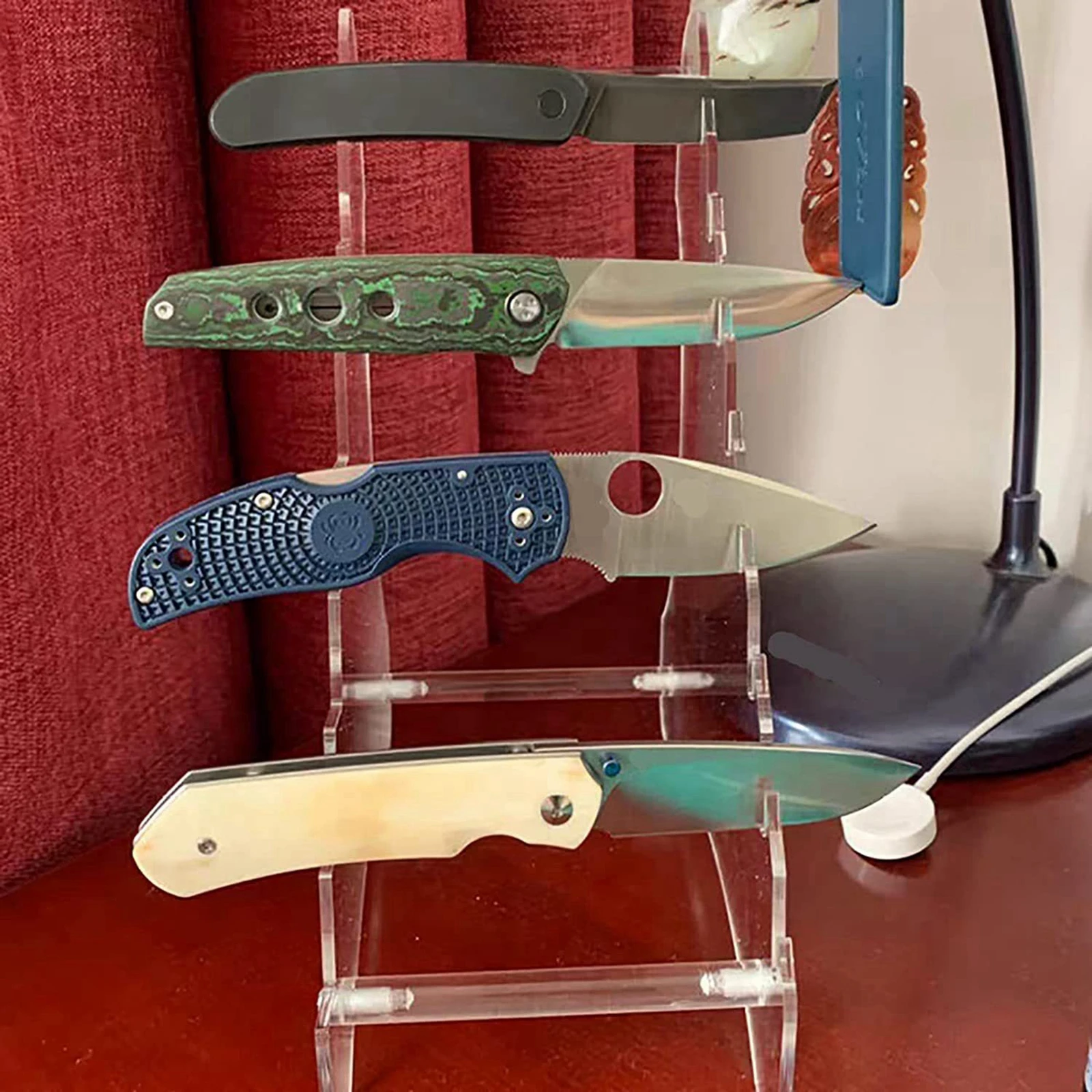 Knife Holder Storage Rack Bracket Retail Store Lightweigh Transparent with 8 Layers for Knife Bracket Display holder Accessories