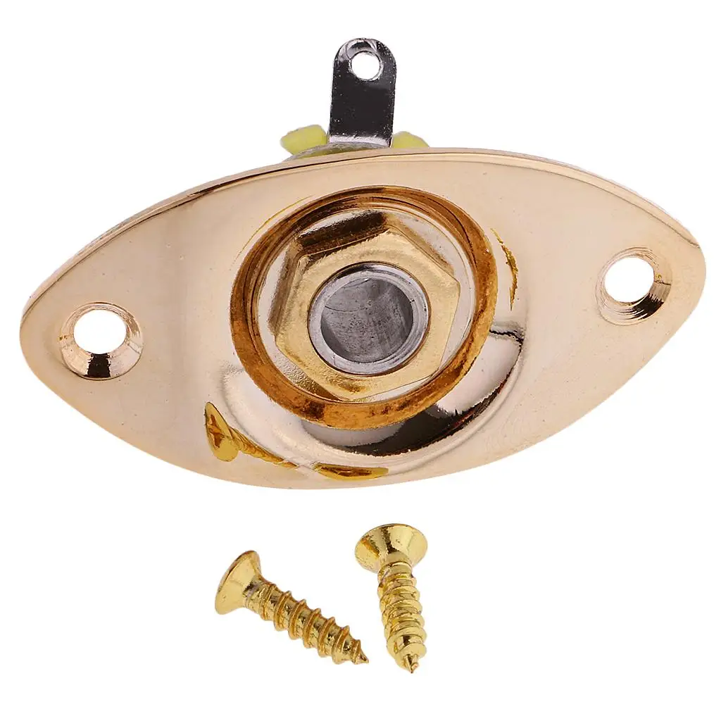 Guitar Oval Plug Jack Plate Mounting Socket Cover for Electric Guitar Bass Parts DIY Solution