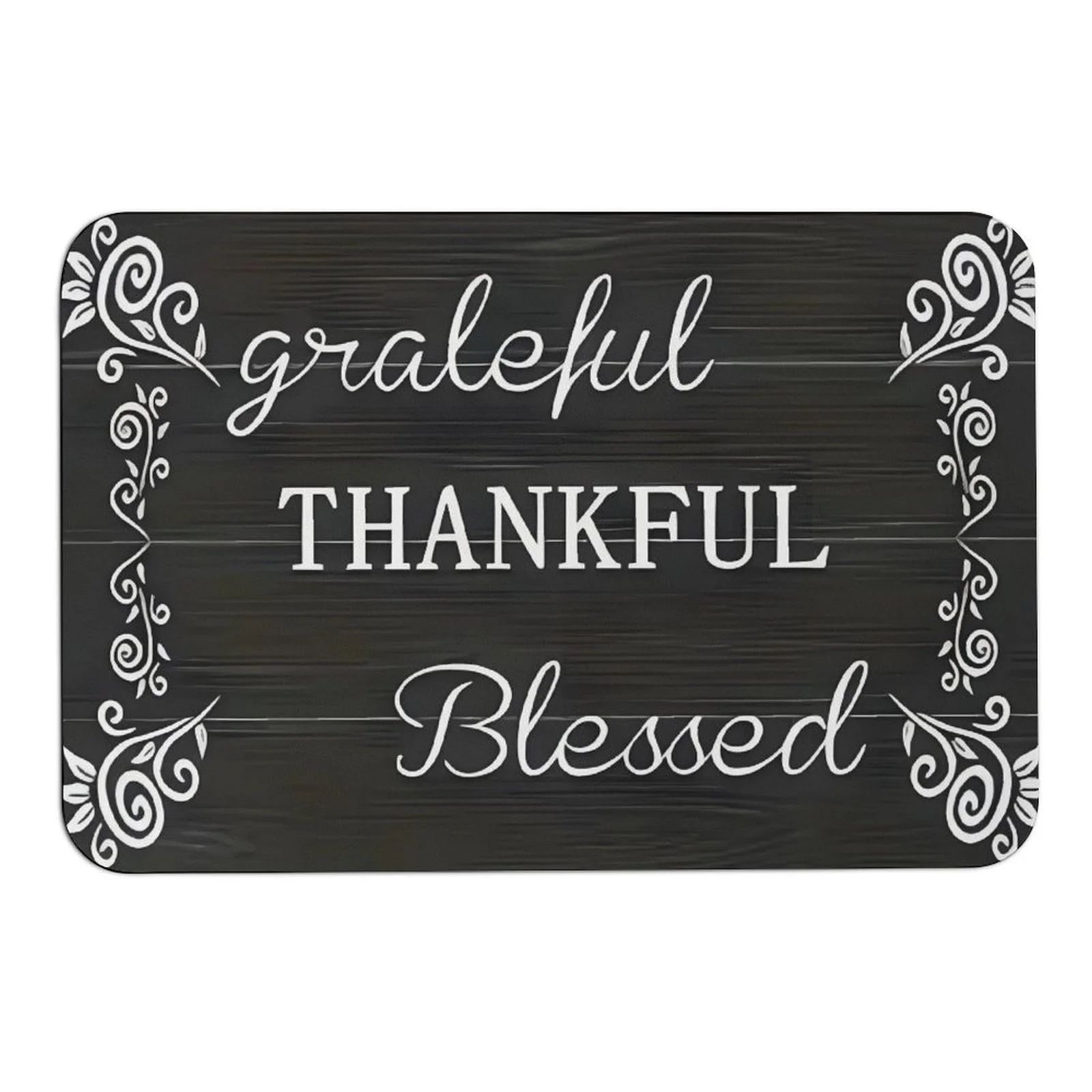 Grateful, Thankful, Blessed Doormat - Anti-Slip, Durable Home Decor Mat for Entrance or Bathroom, Perfect Gift