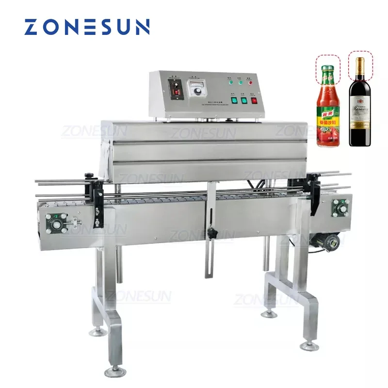 ZONESUN ZS-SX405 Automatic Bottleneck Cover Label Heat Shrinking Packaging Machine PP PVC Film Shrink Sleeve Labeling Machine