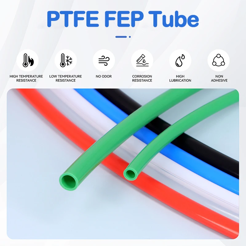 3/10M PTFE FEP Tube 3D Printer Accessories 600V 3KV ID 1 2 2.5 3 4 5 6 7 8 10mm High Temperature F46 Insulated Hard Rigid Pipe