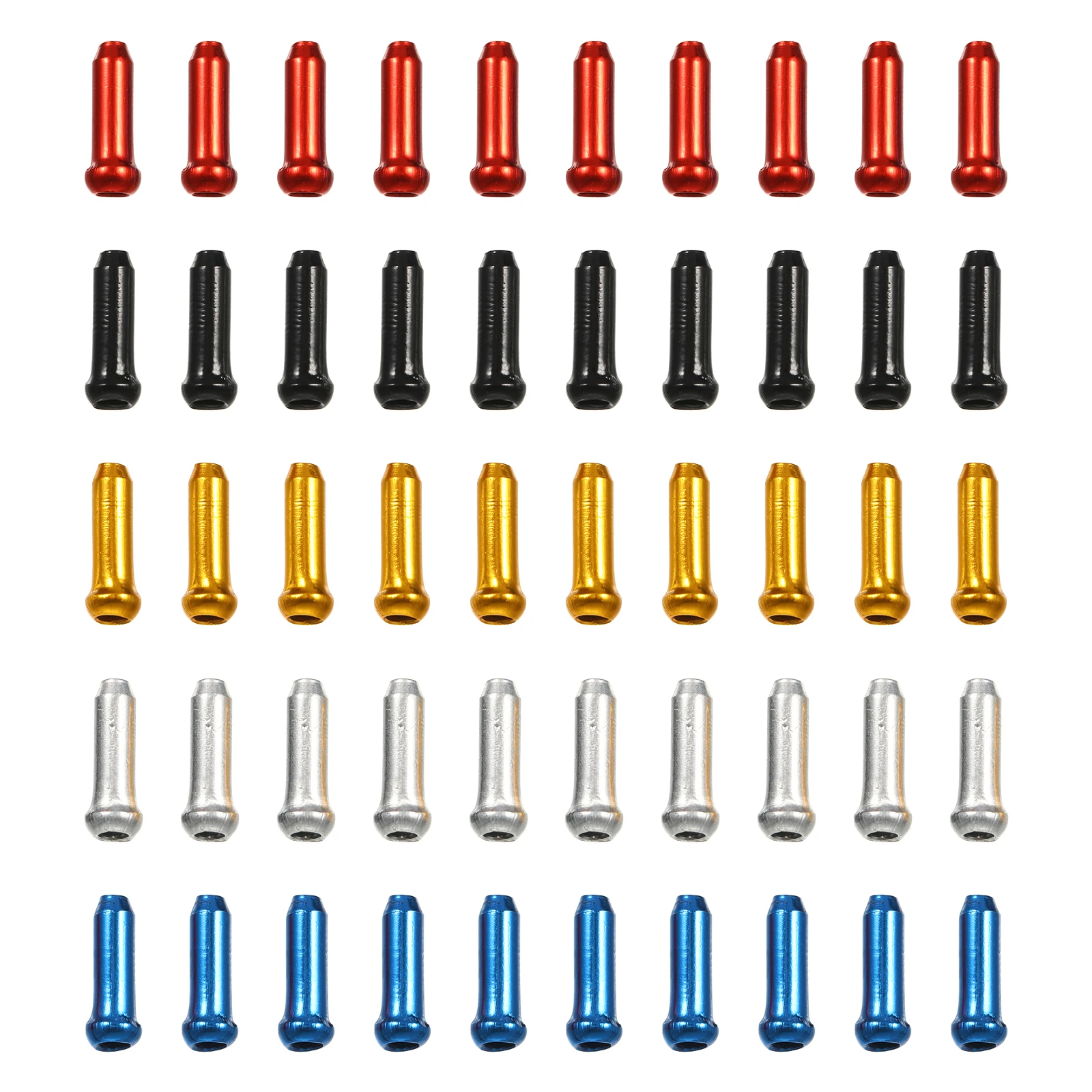 50Pcs Brake Cable Tail Caps Aluminum Alloy Bike Inner Wire End Protectors Brake Wire Accessory for Safe Riding