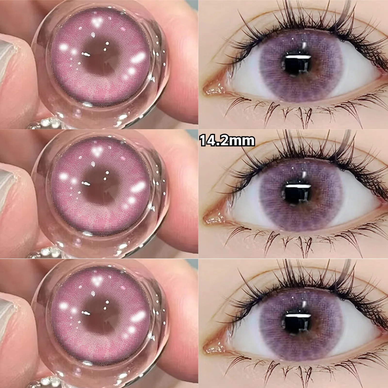 VisualClick 2pcs/Pair Graduated Color Contact Lenses Myopia Prescription Yearly Color Lenses black Natural Dioptric Eye Grade
