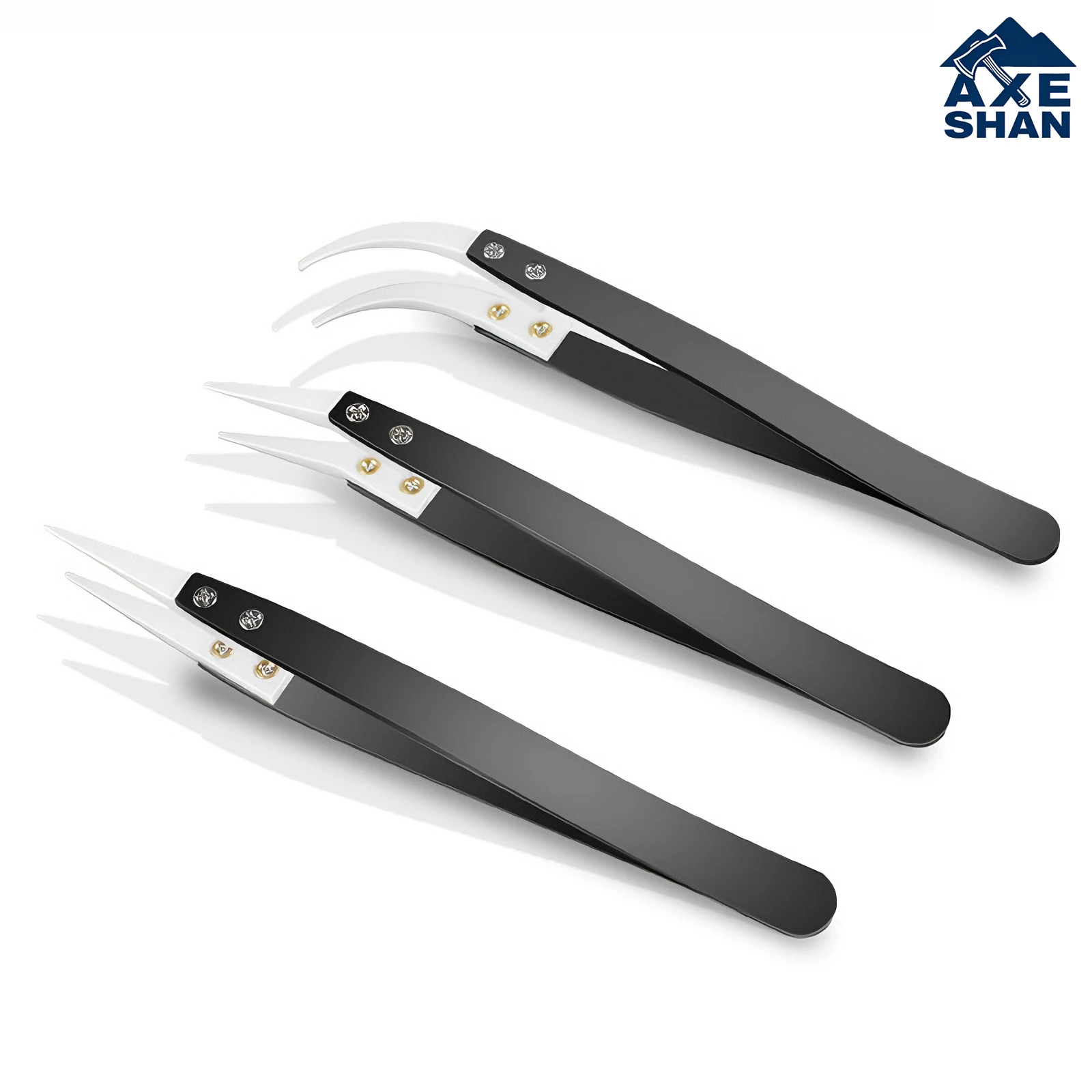 Anti-Static Ceramic Tweezers Insulation Straight/Curved Tip Clip for Mobile Phone Computer Precision Instrument Repair Hand Tool