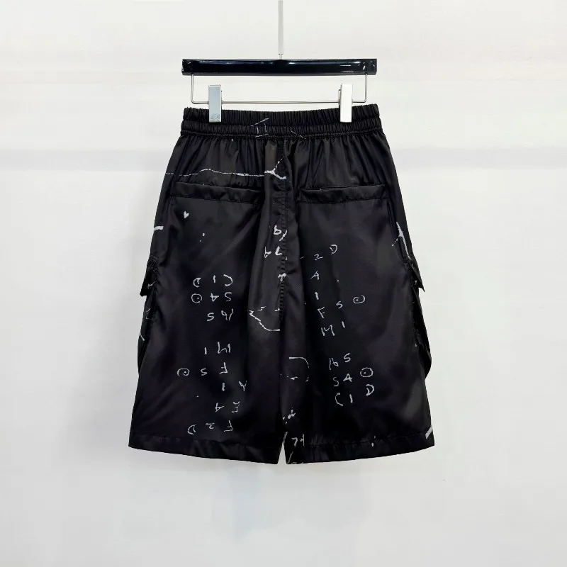 High Street Minimal Unique Graffiti Printed Shorts High Breathable Loose Daily Casual Versatile Street Short Pants