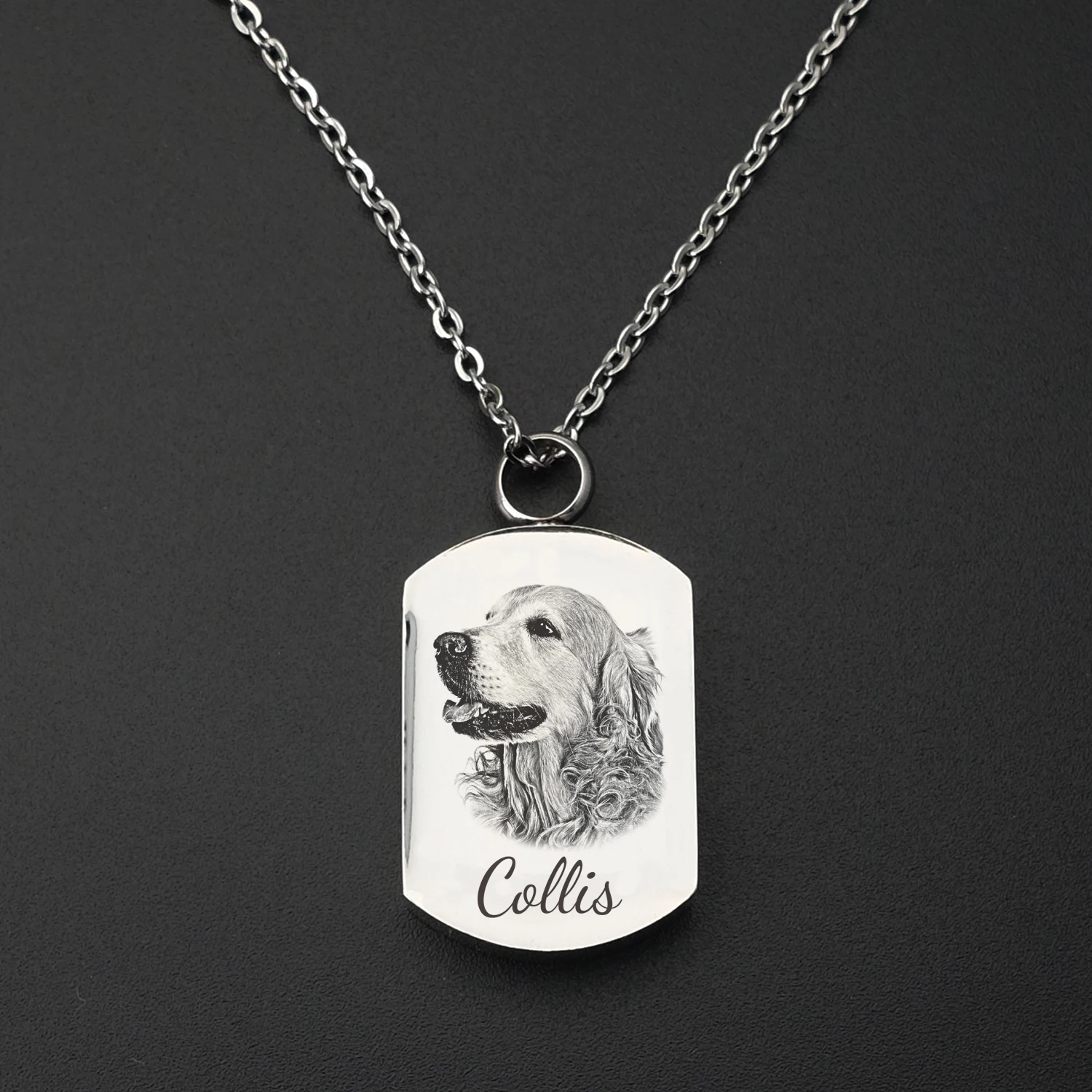 Bijoux de crémation personnalisés pour animaux de compagnie, pendentif d'urne de portrait pour chien, collier de cendres de chat, pendentifs commémoratifs pour animaux de compagnie, AMA