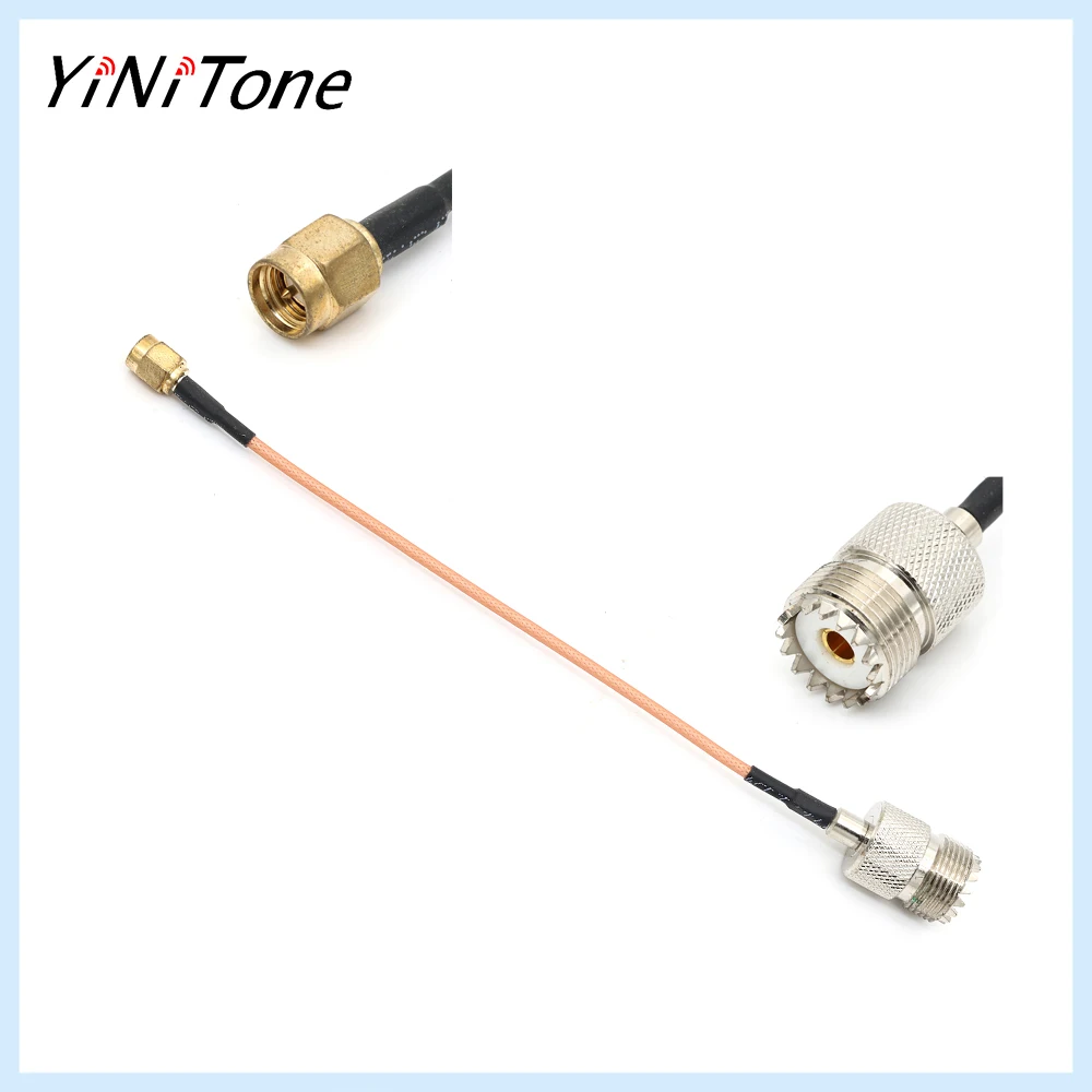 Low Loss SMA Male to UHF Female Adapter SC316 Coax 15cm Extension Cable for Motorola KENWOOD Mobile Walkie Talkie Antenna