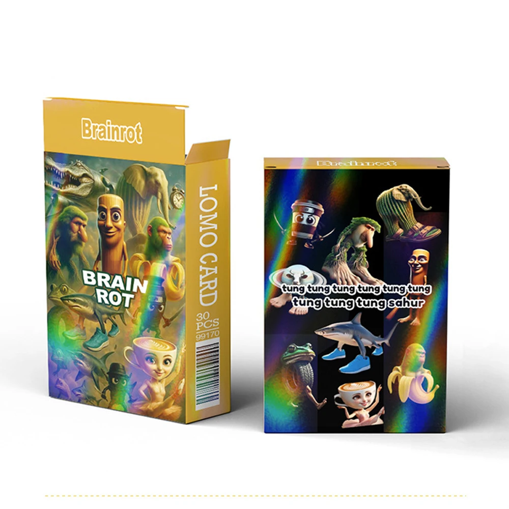 30 قطعة بطاقات Brainrot الإيطالية مضحك ألبوم Brainrot بطاقات Tralalero Tralala راقصة الباليه Cappuccina بطاقة فلاش جمع الهدايا