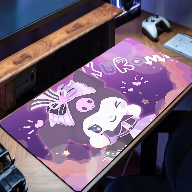 마우스 패드 쿠로미 애니메이션 게임용 사무실 노트북 액세서리 마우스패드 게이머 PC 컴플리토 컴퓨터 키보드 데스크 매트 바르밀로 테이블 패드