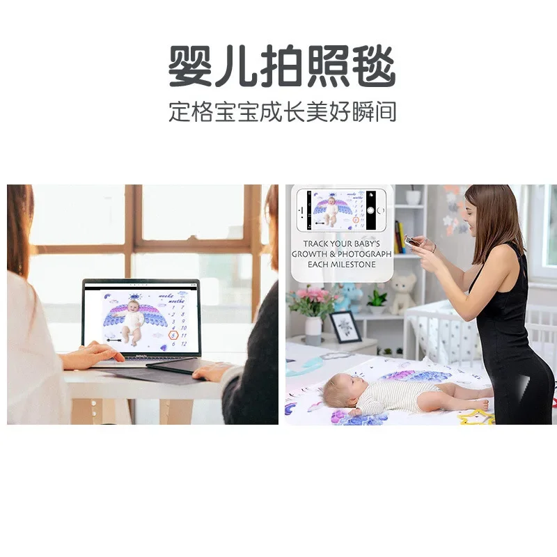 الطفل معلم الفانيلا بطانية الوليد التصوير بطانية الطفل التصوير الحصير خلفية القماش النمو بطانية تذكارية