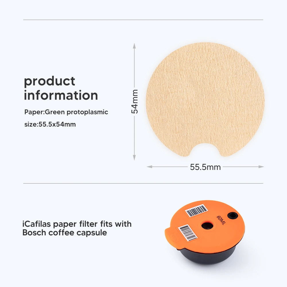 Disposable Paper Filters for Bosch Tassimo & Nespresso & la vazza Mio Coffee Reusable Capsule Pod