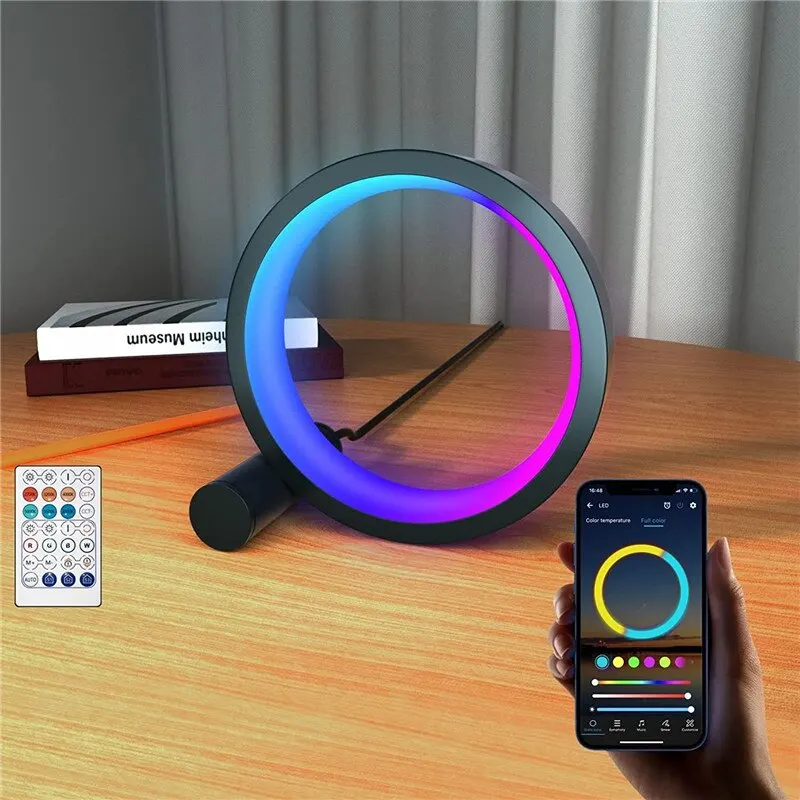 6/10 Inch Smart LED Night Light RGB Desktop Atmosphere Desk Lamp App Remote Music Rhythm Lights Game Bedroom Bedside Decoration